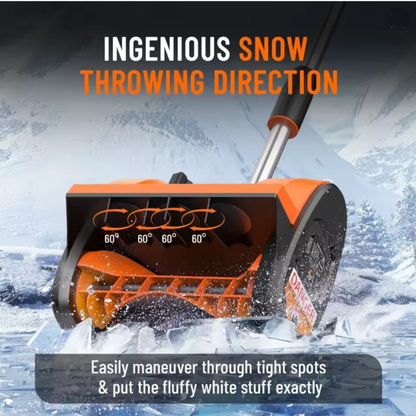 Cordless Snow Clearing Shovel + 1 Battery + 1 Charger | 24V | 13-Inch with Directional Plate & Adjustable Front Handle
